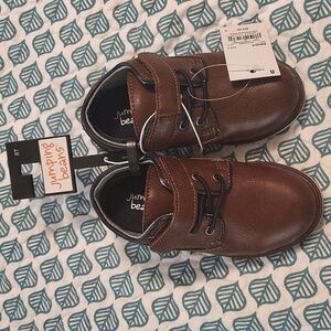 Jumping Beans Boys Brown Loafers Size 8T Hook And Loop Closure